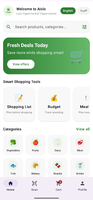 Aislo Home Screen